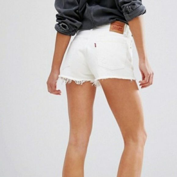 Levi's Pants - Levi's 501 Original High Rise Whit eCut-Off Denim Shorts Size 27 NWT